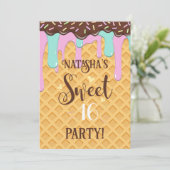 Sweet sixteen16ドリッピーワッフルコーン 招待状 (スタンド正面)