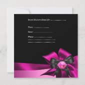 Sweet sixteen16バースデーパーティーゼブラピンクブラック 招待状 (裏面)