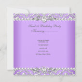 Sweet sixteen16バースデーパーティードマスク薄紫 招待状 (裏面)