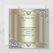 Sweet sixteen16バースデーパーティー金ゴールドミントシルバー 招待状 (裏面)