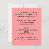 SWEET SIXTEEN16パーティーデザスタイリッシュート招待状 招待状 (裏面)