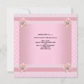 Sweet sixteen16パーティーフローラピンクホワイトスポット 招待状 (裏面)