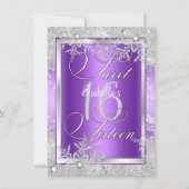 Sweet sixteen16パープルウィンターワンダーランド 招待状 (正面)