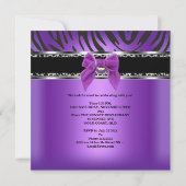 Sweet sixteen16パープルシルバーブラックゼブラヒョウ 招待状 (裏面)