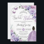 Sweet sixteen16パープルフローラプリンセス誕生日 招待状<br><div class="desc">この素敵なSweet sixteen誕生日の招待を簡単かつ迅速にパーソナライズしカスタマイズ、単に文字のスタイルと配置をさらに再調整し、フォーマットするにはitボタンを押す。一致するアイテムをストアで利用可能！ハッピーキャットスタジオ</div>