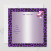 Sweet sixteen16パープルマウブバタフライ誕生日2 招待状 (裏面)