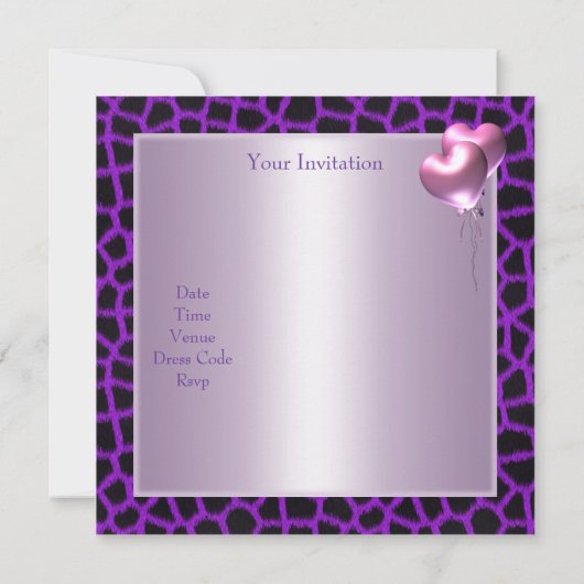 Sweet sixteen16パープルマウブバタフライ誕生日2 招待状 (裏面)