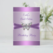 Sweet sixteen16パープルムーヴパールバタフライ2 招待状 (スタンド正面)
