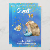 *～*SWEET SIXTEEN16パール・マーメイド・誕生日 招待状 (正面/裏面)
