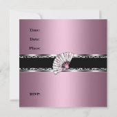 Sweet sixteen16ピンクファンブラックゼブラヒョウ 招待状 (裏面)