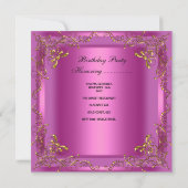 Sweet sixteen16ピンク金ゴールドジュエルバースデーパーティー 招待状 (裏面)