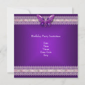 Sweet sixteen16ホワイトパープルバタフライ 招待状 (裏面)