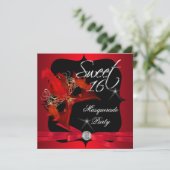Sweet sixteen16マスカレード赤黒 招待状 (スタンド正面)