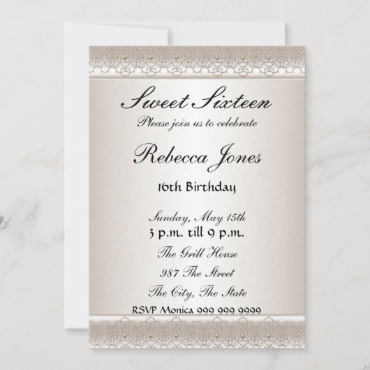 Sweet sixteen16招待状 招待状 (正面)