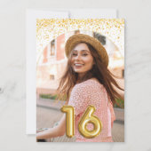 Sweet sixteen16日紙吹雪誕生会 招待状 (正面)