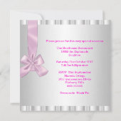 Sweet sixteen16番目エレガントの宝石ホワイトピンク 招待状 (裏面)