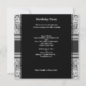 Sweet sixteen16白黒シルバーバースデーパーティー 招待状 (裏面)