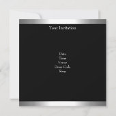 Sweet sixteen16白黒ゼブラシルバー誕生日 招待状 (裏面)