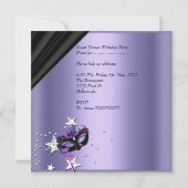 Sweet sixteen16薄紫ブラックシルバーマスク 招待状 (裏面)