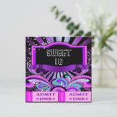 SWEET SIXTEEN16誕生日パーティーおもしろいチケット2 招待状 (スタンド正面)