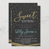 Sweet sixteen16誕生日招待状 招待状 (正面/裏面)