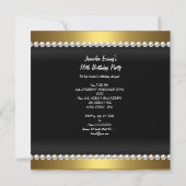 Sweet sixteen16金ゴールドブラックパールダイヤモンド 招待状 (裏面)