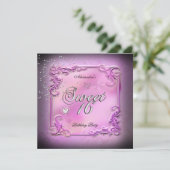 Sweet sixteen16 16番目のパーティーかわいらしピンクパーティー 招待状 (スタンド正面)