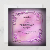 Sweet sixteen16 16番目のパーティーかわいらしピンクパーティー 招待状 (裏面)