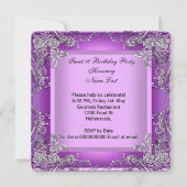 Sweet sixteen16 16th誕生日パーティパープル 招待状 (裏面)