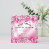 Sweet sixteen16thウィンターワンダーランドシルバーピンク 招待状 (スタンド正面)