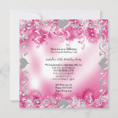 Sweet sixteen16thウィンターワンダーランドシルバーピンク 招待状 (裏面)