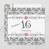 Sweet sixteen16th誕生日パーティー 招待状 (正面/裏面)