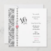 Sweet sixteen16th誕生日パーティー 招待状 (裏面)