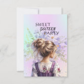 Sweet Sixteen お誕生日お祝いパーティーのご招待状(娘様用) 招待状 (正面)