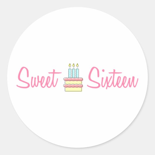 Sweet sixteen(お誕生日ケーキ) ラウンドシール (正面)