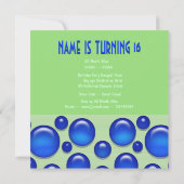 「sweet sixteen」エレガント水玉模様 招待状 (裏面)