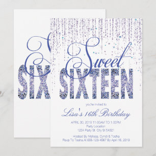 Sweet sixteen、グラムグリッター招待状 招待状