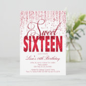 Sweet sixteen、グラムレッドグリッター招待状 招待状 (スタンド正面)
