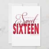 Sweet sixteen、グラムレッドグリッター招待状 招待状 (裏面)