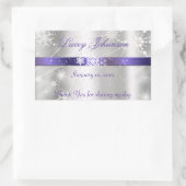 Sweet sixteen、シルバーおよびパープル水/ワインボトル 長方形シール (バッグ)