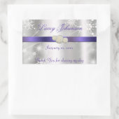 Sweet sixteen、シルバーおよびパープル水/ワインボトル 長方形シール (バッグ)