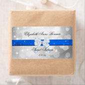 Sweet sixteen、シルバー、ブルー、サテンフェイクズ ラベル (インサイチュ)