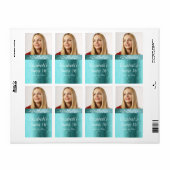 Sweet sixteen、ターコイズダマスク、カスタム ラベル (フルシート)