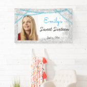 sweet sixteen,ターコイズ,ストリングライト,グリッター, 横断幕 (インサイチュ)