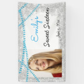 sweet sixteen,ターコイズ,ストリングライト,グリッター, 横断幕 (縦)