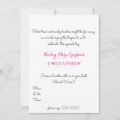 Sweet sixteen，トロピカル，ハワイアンルアウ（ハワイ式宴会）招待状 招待状 (裏面)