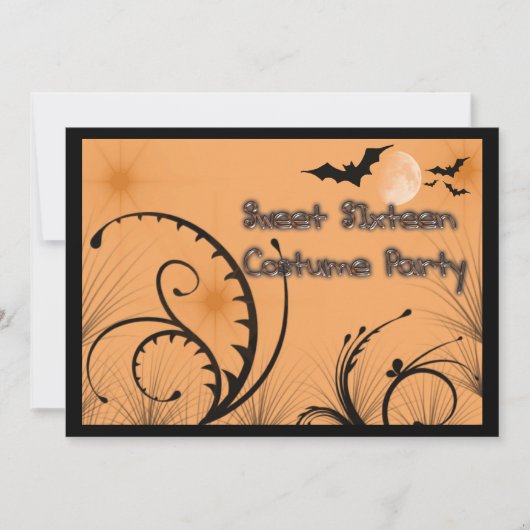 Sweet Sixteen ハロウィンコスチュームパーティー招待状 招待状 (正面)