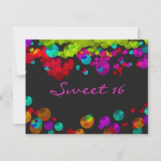 Sweet Sixteen バト・ミツワー ネオン招待状 招待状 (正面)