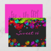 Sweet Sixteen バト・ミツワー ネオン招待状 招待状 (正面/裏面)