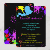 Sweet sixteen、バルミツワー、グローネオン招待状 招待状 (正面/裏面)